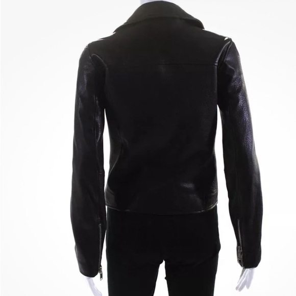 Doma lamb Leather biker Motorcycle Jacket Black Size S - Picture 3 of 9